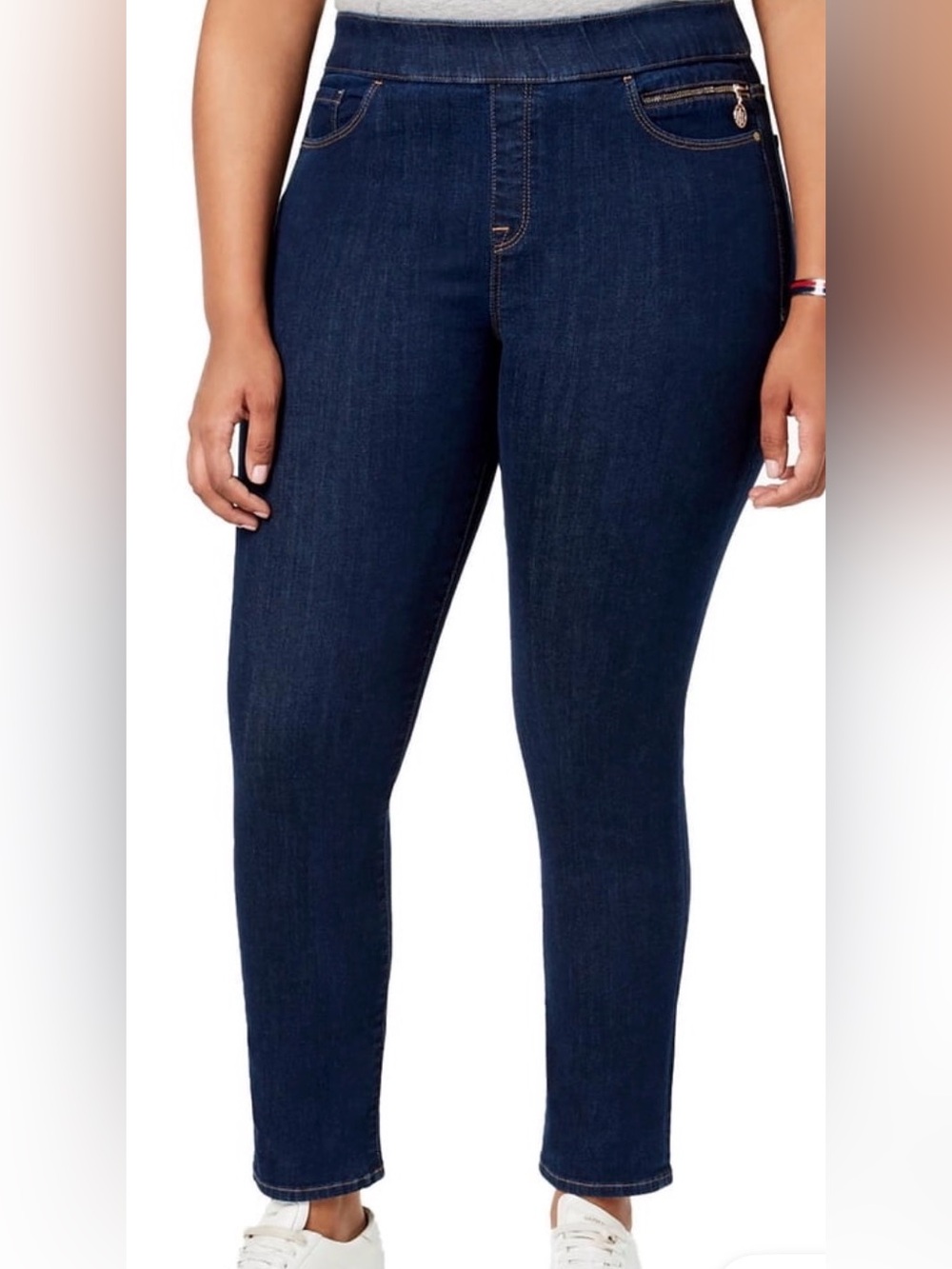 Tommy Hilfiger Gramercy Mid Rise Skinny Slimming Pull on Ankle Jeans